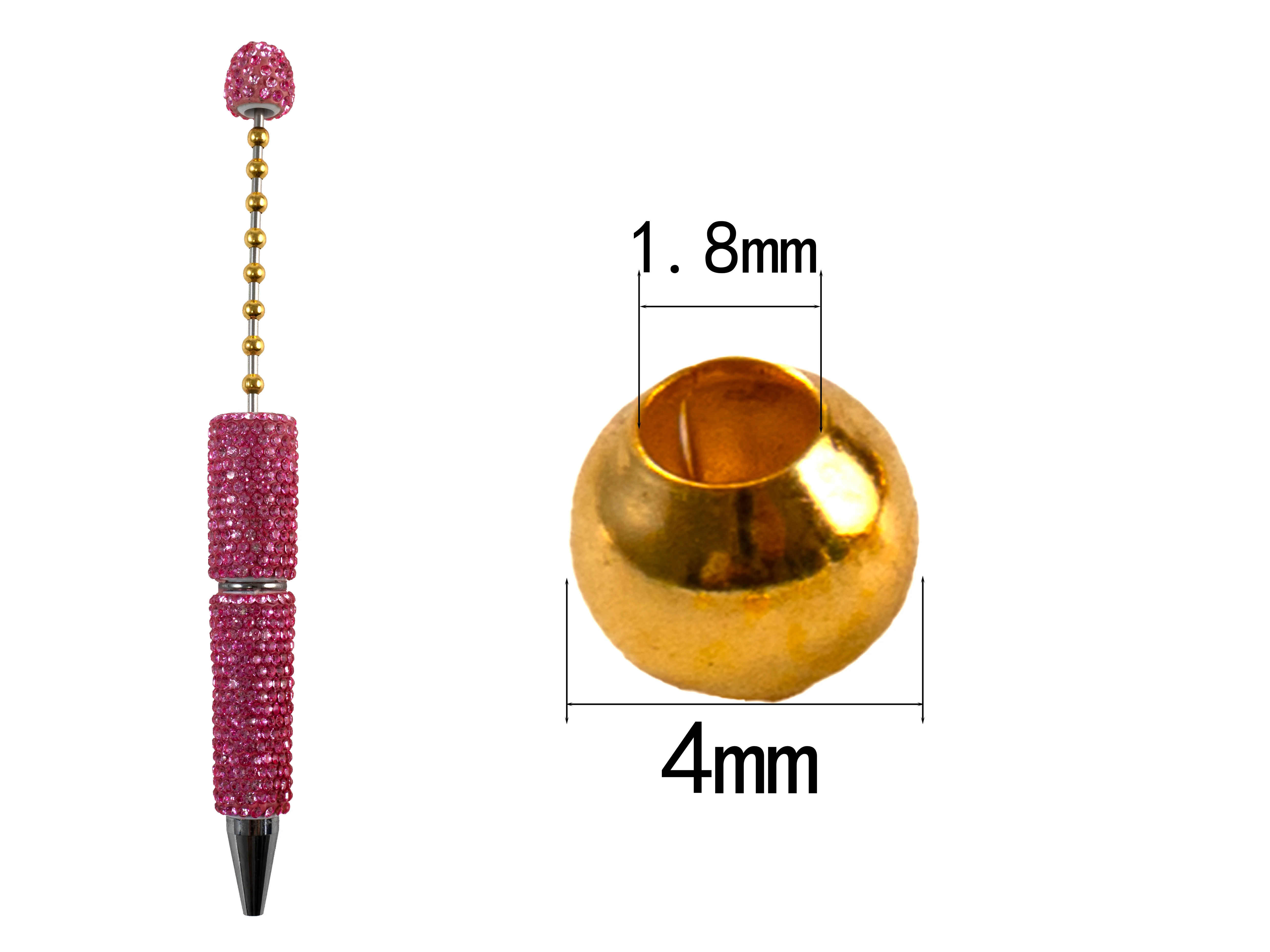 4mm Mini Alloy Spacer Beads for Beadable Pens