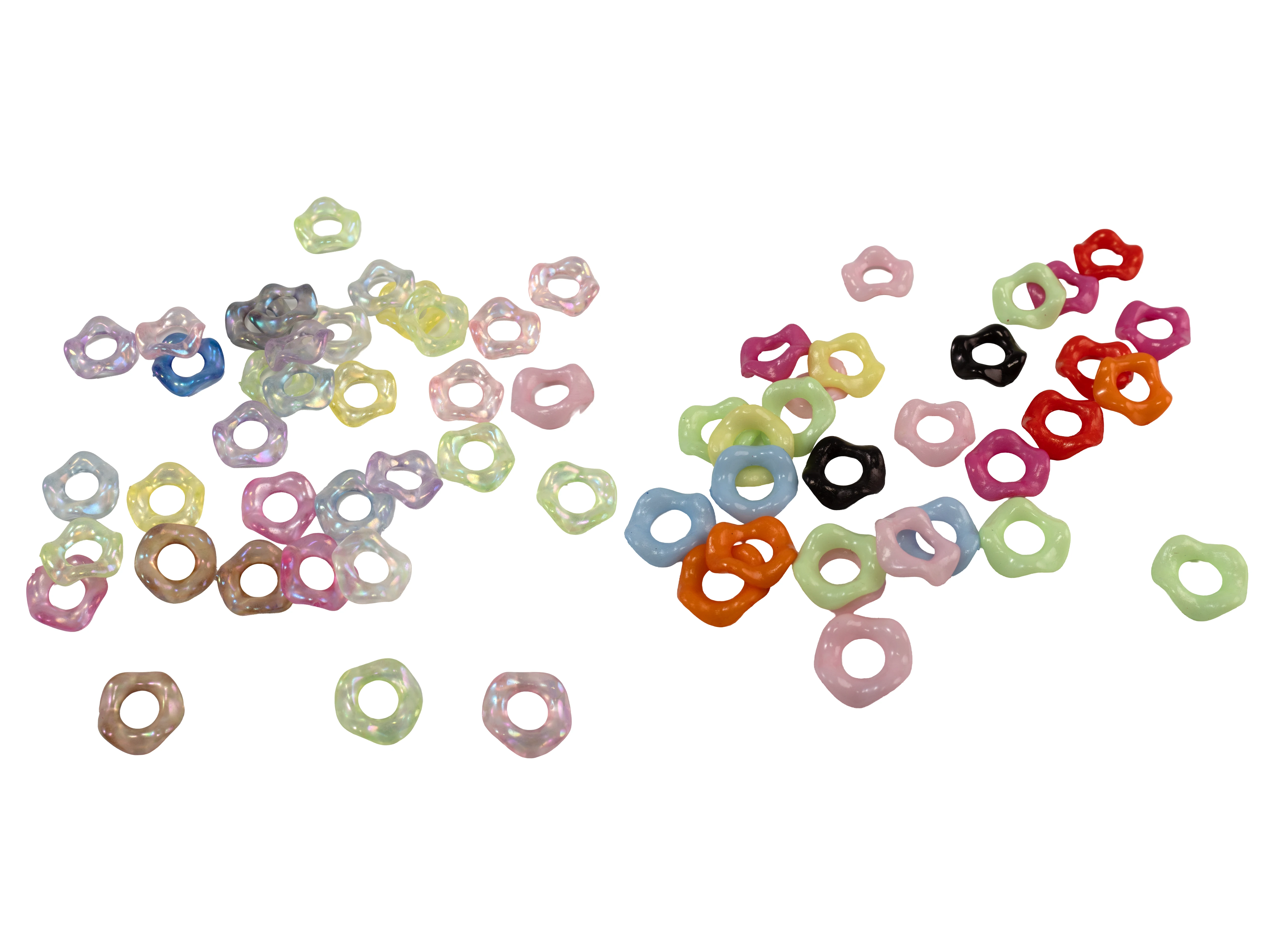 500pcs 16mm Acrylic Wavy Spacer Beads For Beadable Pen #1-#2