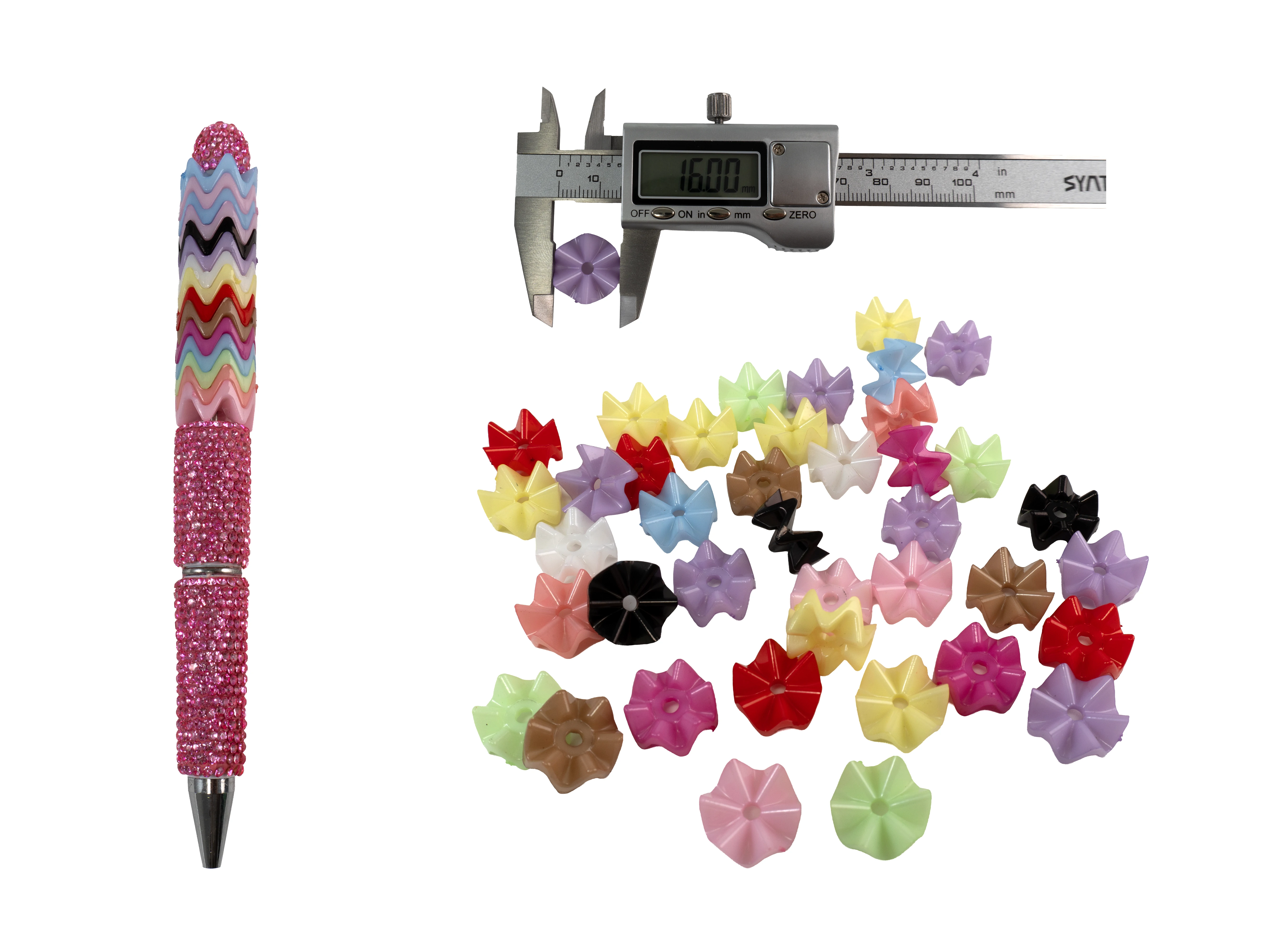 500pcs 16mm Acrylic Candy Pastel Flower Spacer Beads for Beadable Pens