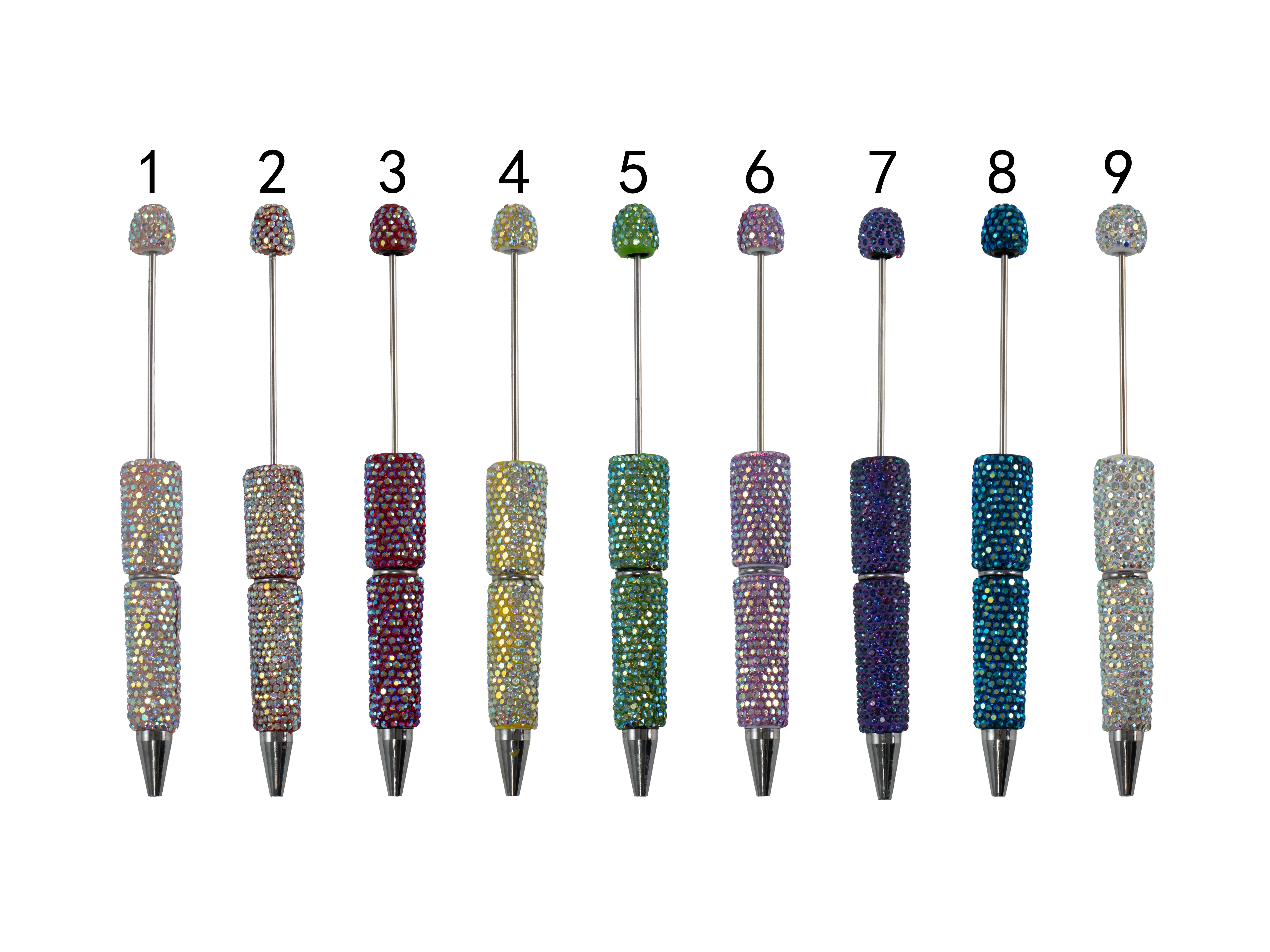 Iridescent Rhinestone Beadable Pen