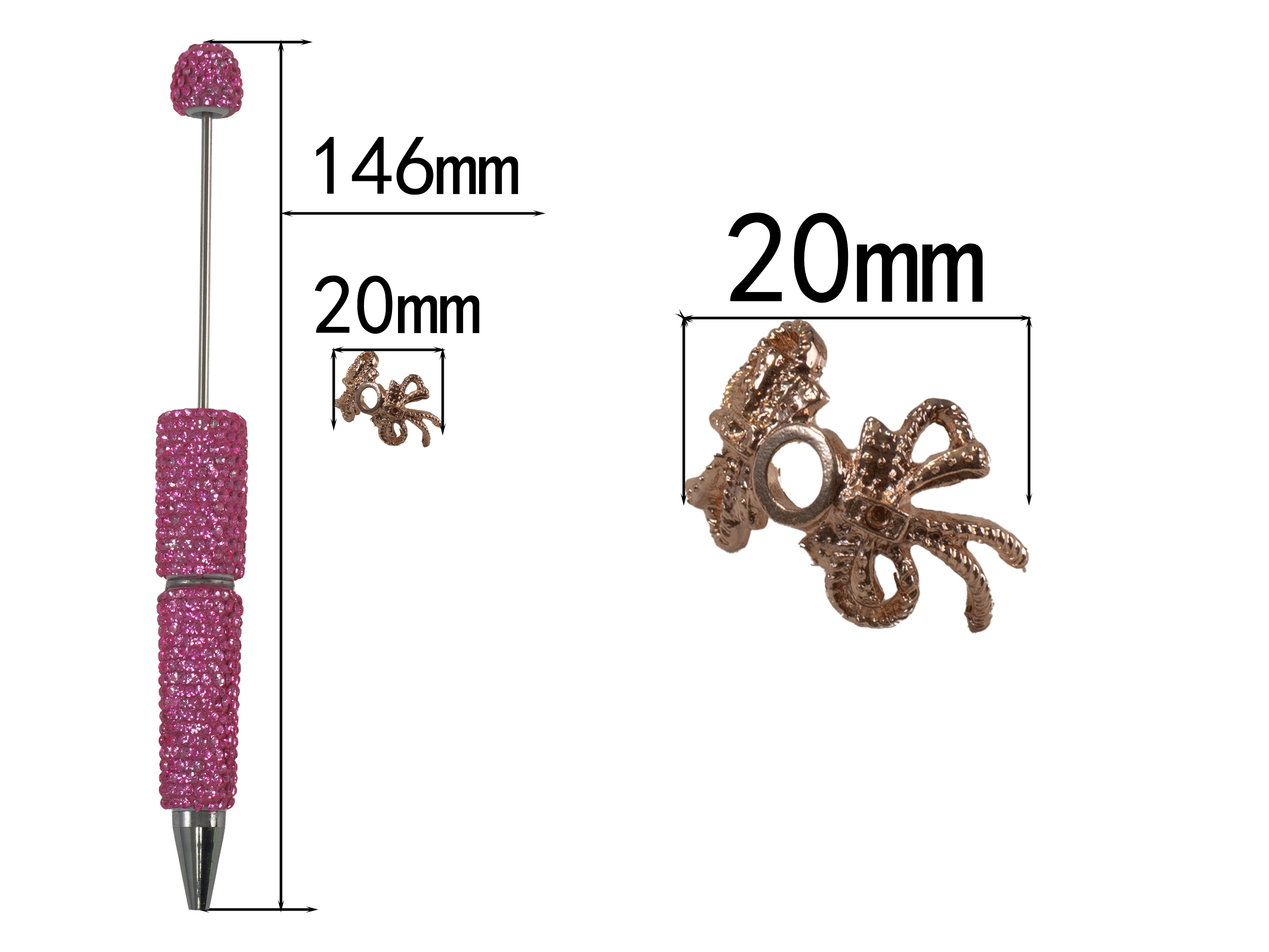 Alloy Bow Bead Caps for Beadable Pens
