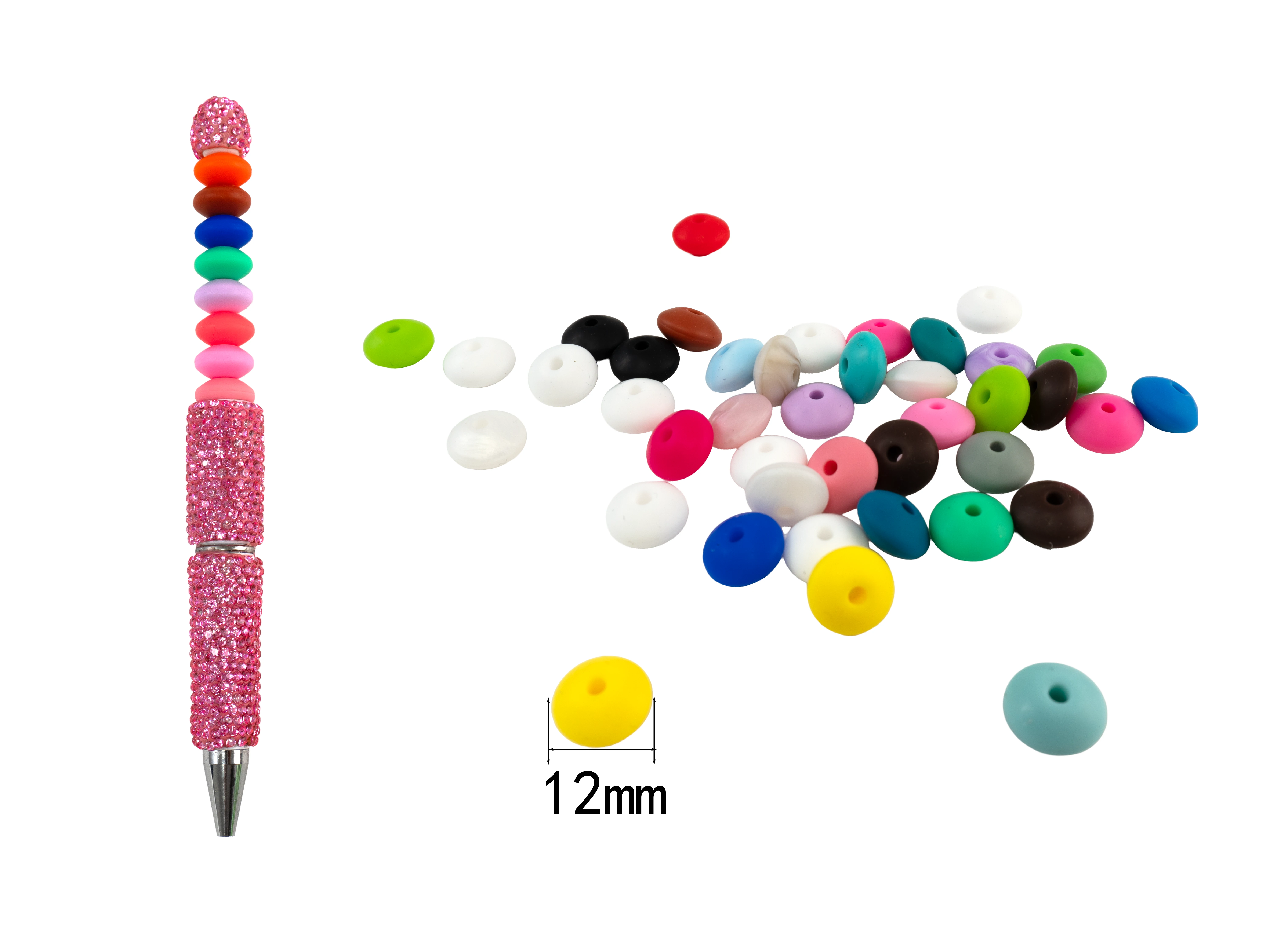 200pcs 12mm Pastel Silicone Lentil Spacers
