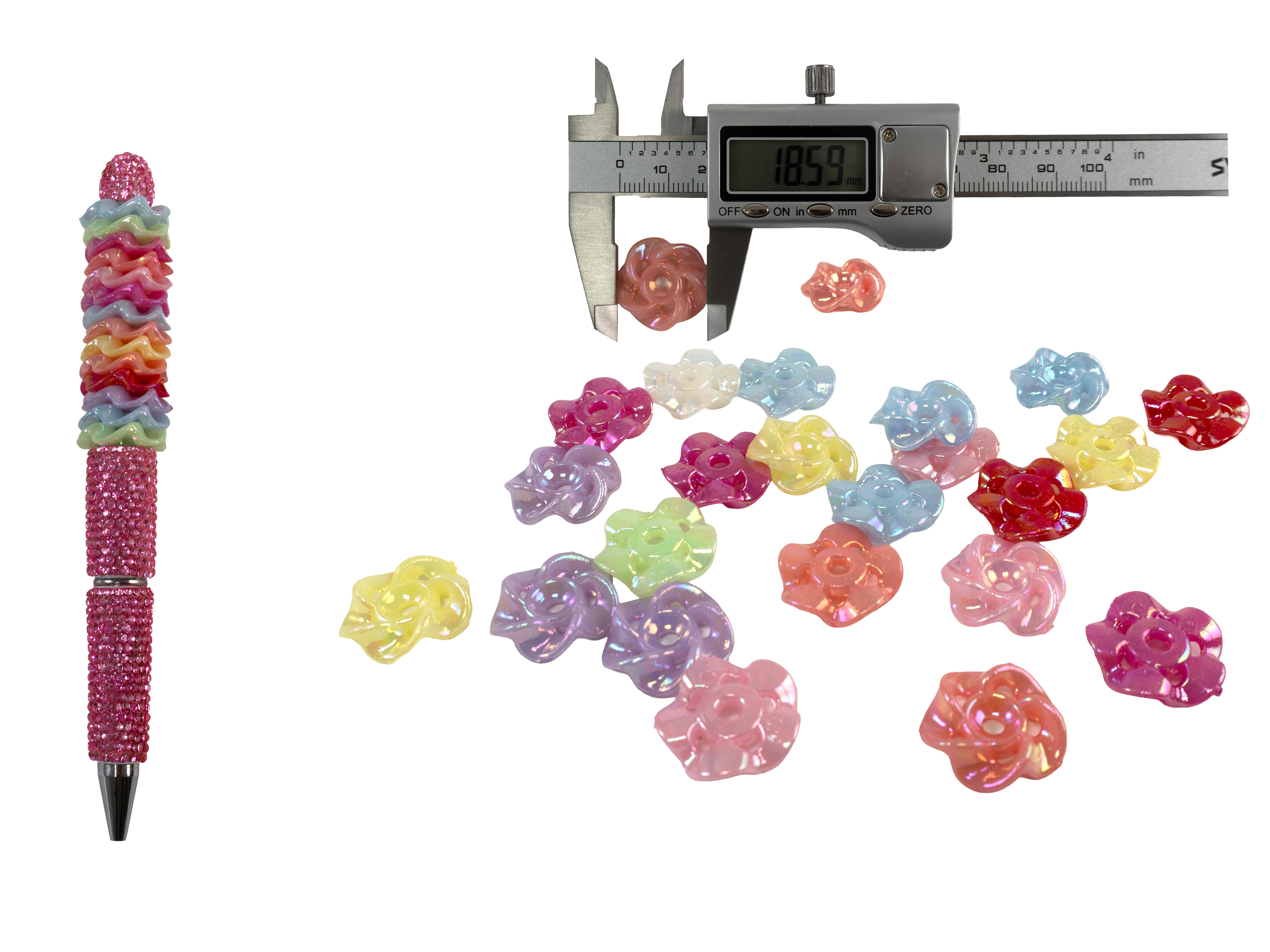 500pcs Acrylic Candy Rose Spacer Beads for Beadable Pens